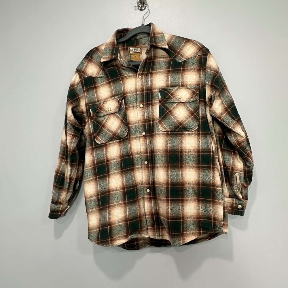 Mens‎ SCHMIDT WORKWEAR Plaid Flannel Western Shirt Jacket Size M